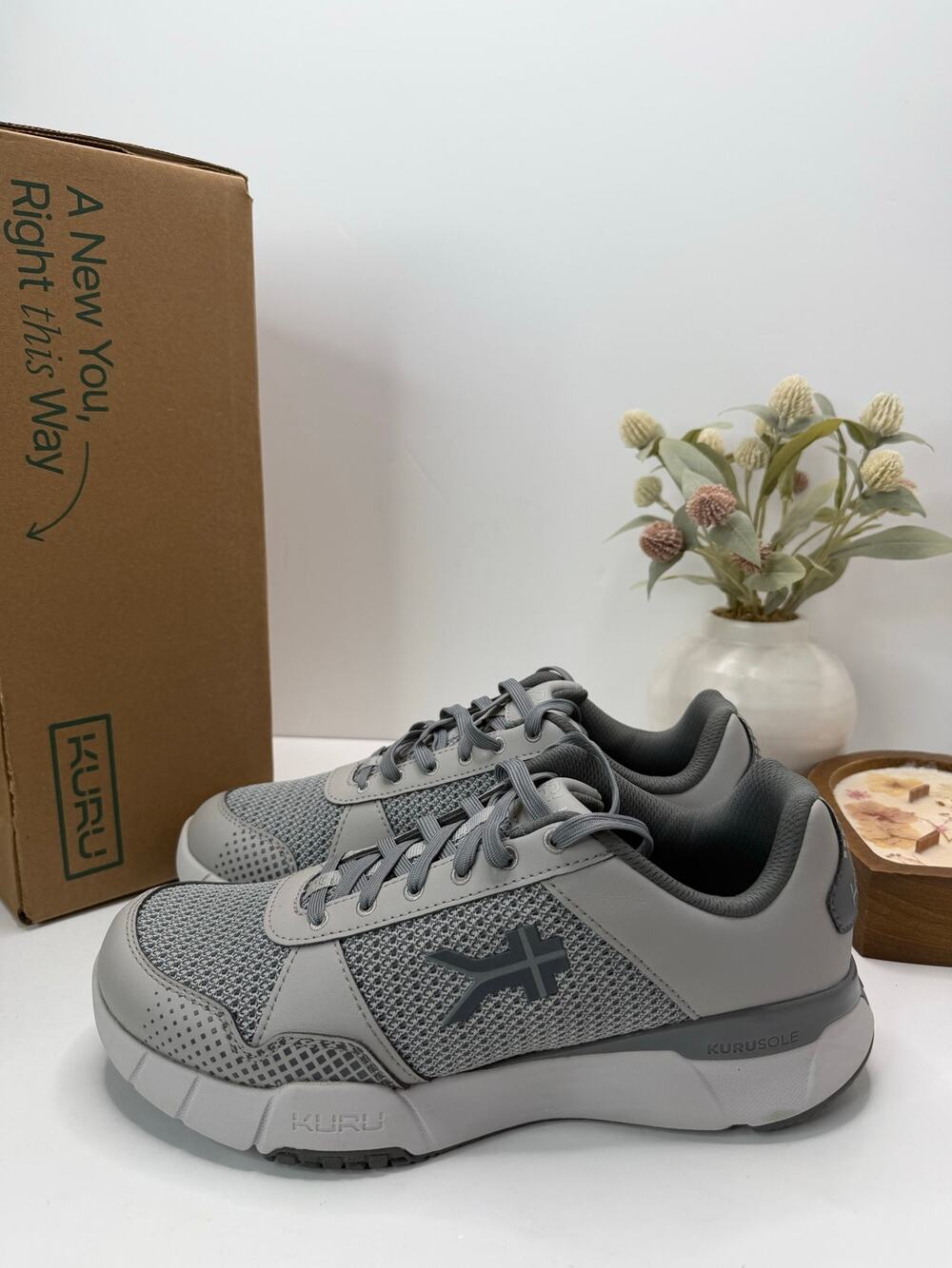 Kuru Quantum 2.0 Walking Comfort Sneaker Storm Gray Men 10 Medium NWB
